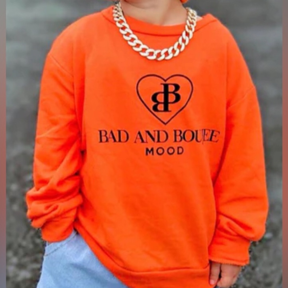 fashionova - Mini Bad And Boujee Sweatshirt - Orange